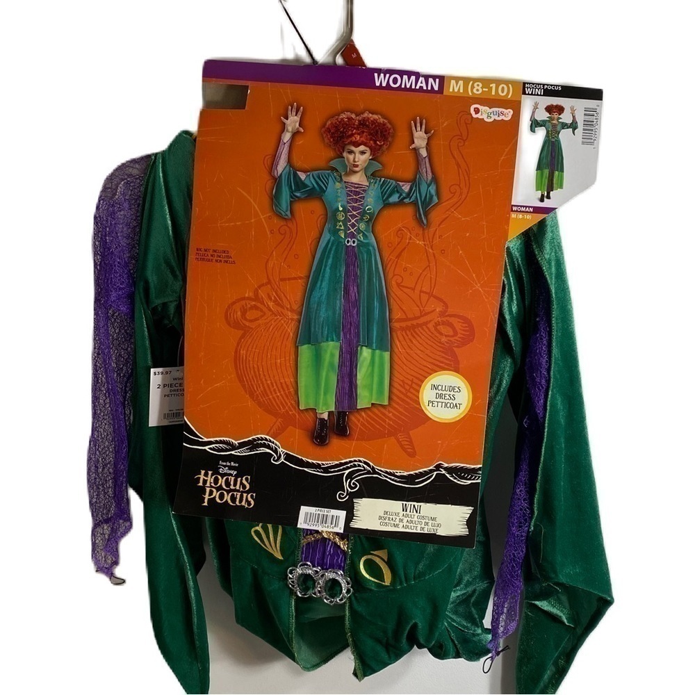 Disney Hocus Pocus Wini Costume NWT Medium Dress Halloween Green Women’s